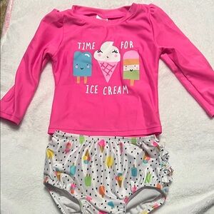 Gerber Pink Ice Cream Graphic Top and Printed Bottom Set